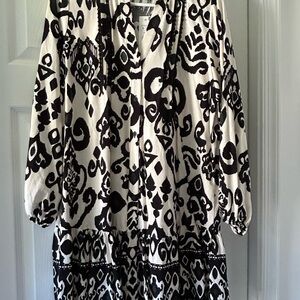 Zara NEW Black and White Patterned Dress